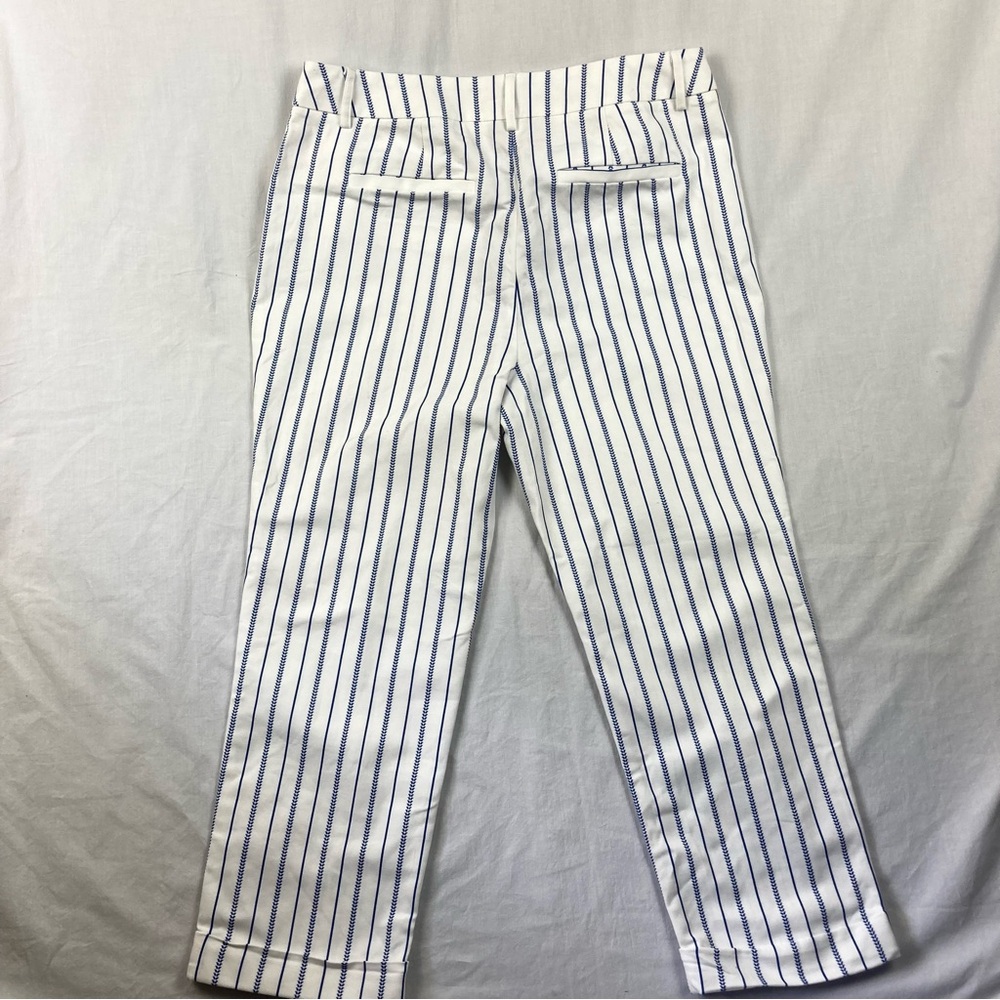 Chico's So Slimming Crop Pants size 8 Striped cuff - Picture 7 of 16